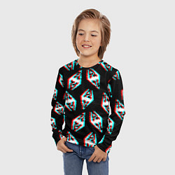 Лонгслив детский Skyrim glitch logo patten, цвет: 3D-принт — фото 2