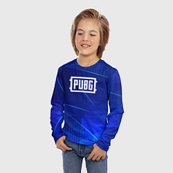 Лонгслив детский PUBG blue poly, цвет: 3D-принт — фото 2