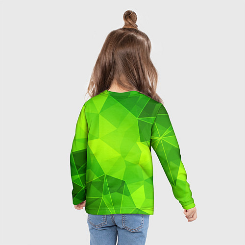 Детский лонгслив Sporting green poly / 3D-принт – фото 6