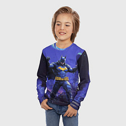 Лонгслив детский Бэтмен в стойке победителя, цвет: 3D-принт — фото 2