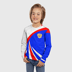 Лонгслив детский Герб России - цвета флага, цвет: 3D-принт — фото 2
