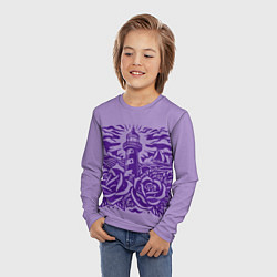 Лонгслив детский Маяк с розами и корабли, цвет: 3D-принт — фото 2