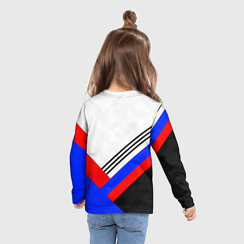 Детский лонгслив Герб России - минимализм / 3D-принт – фото 6