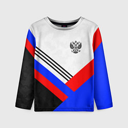 Лонгслив детский Герб России - минимализм, цвет: 3D-принт