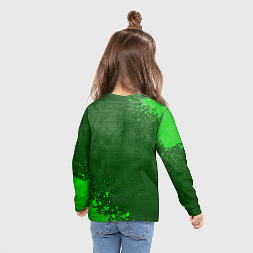 Детский лонгслив Skoda - green gradient вертикально / 3D-принт – фото 6