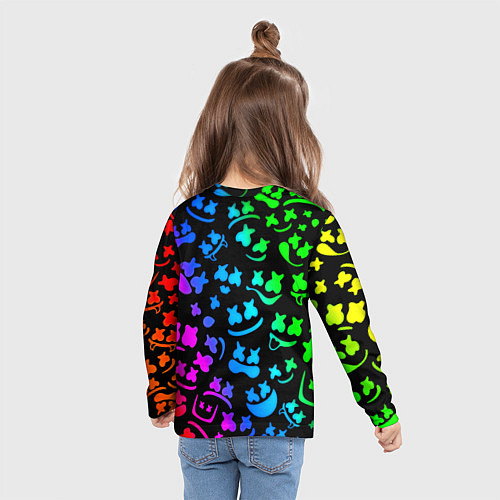 Детский лонгслив Marshmello x NASA gradient / 3D-принт – фото 6