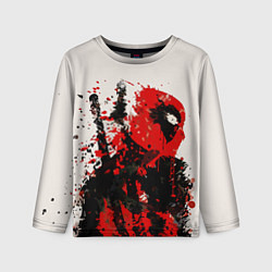 Детский лонгслив Дэдпул брызги