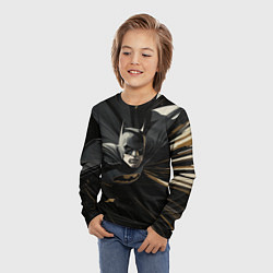 Лонгслив детский Бэтмен черный плащ, цвет: 3D-принт — фото 2