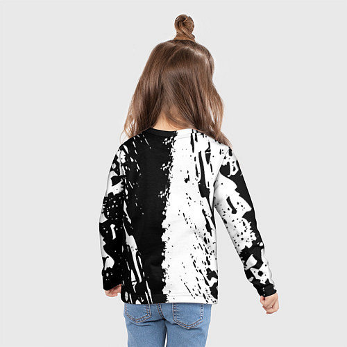 Детский лонгслив Mercedes краски текстура / 3D-принт – фото 6