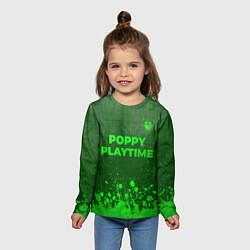 Лонгслив детский Poppy Playtime - green gradient посередине, цвет: 3D-принт — фото 2