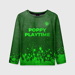 Лонгслив детский Poppy Playtime - green gradient посередине, цвет: 3D-принт