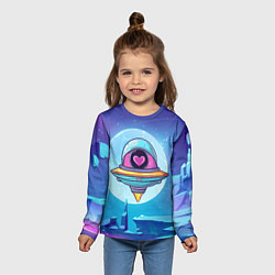Лонгслив детский Нло с сердечком внутри, цвет: 3D-принт — фото 2