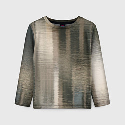 Лонгслив детский Размытые серо-бежевые полосы, цвет: 3D-принт