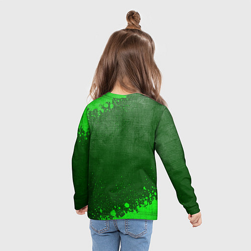 Детский лонгслив Chevrolet - green gradient / 3D-принт – фото 6