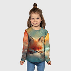 Лонгслив детский Лисенок спит на облаке, цвет: 3D-принт — фото 2