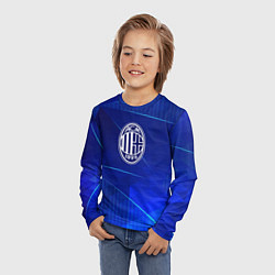Лонгслив детский AC Milan blue poly, цвет: 3D-принт — фото 2