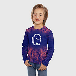 Лонгслив детский Among Us red energy, цвет: 3D-принт — фото 2