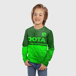 Лонгслив детский Dota - green gradient посередине, цвет: 3D-принт — фото 2