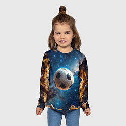Лонгслив детский Футбольный мяч в космосе, цвет: 3D-принт — фото 2