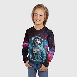 Лонгслив детский Далматинец бравый космонавт - нейроарт, цвет: 3D-принт — фото 2