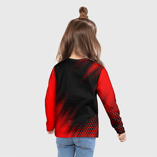 Детский лонгслив Mini - red gradient вертикально / 3D-принт – фото 6