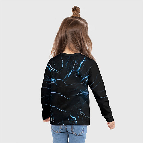 Детский лонгслив Маска голкипера в молниях / 3D-принт – фото 6