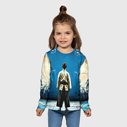 Лонгслив детский Айкидоист на синем, цвет: 3D-принт — фото 2