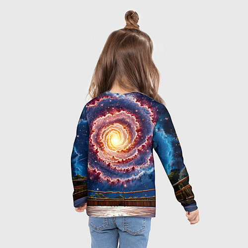 Детский лонгслив Айкидоист в космосе / 3D-принт – фото 6