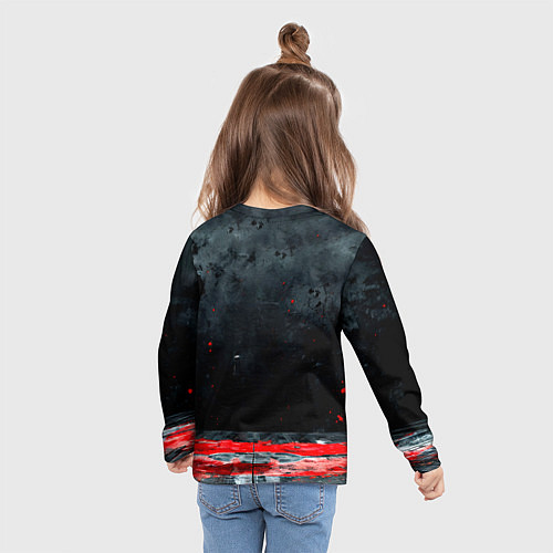 Детский лонгслив Айкидоист на черном / 3D-принт – фото 6