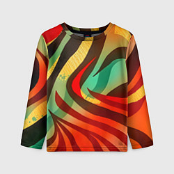 Лонгслив детский Жаркая полосатая абстракция, цвет: 3D-принт