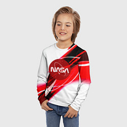 Лонгслив детский Nasa абстрактные полосы, цвет: 3D-принт — фото 2