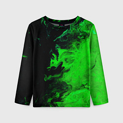 Лонгслив детский Color green black, цвет: 3D-принт
