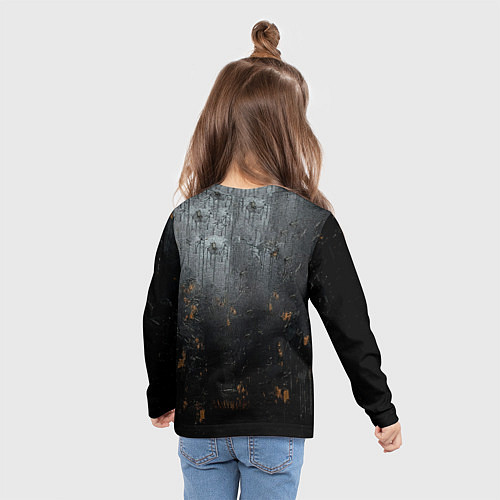 Детский лонгслив Черная боксерская груша / 3D-принт – фото 6