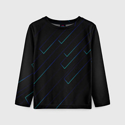 Лонгслив детский Color blue black, цвет: 3D-принт
