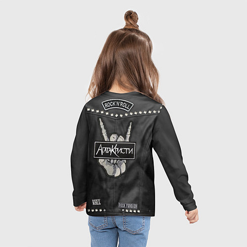 Детский лонгслив Агата Кристи косуха с нашивками / 3D-принт – фото 6