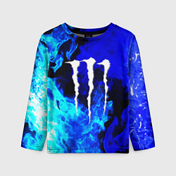 Лонгслив детский Monster energy синий дым, цвет: 3D-принт