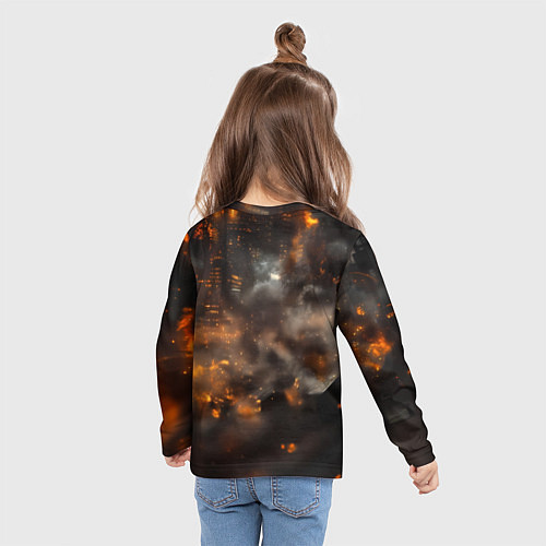 Детский лонгслив БМВ в огне / 3D-принт – фото 6