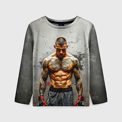 Лонгслив детский Дастин Порье на сером, цвет: 3D-принт