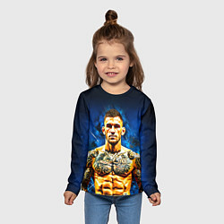 Лонгслив детский Дастин Порье на синем, цвет: 3D-принт — фото 2