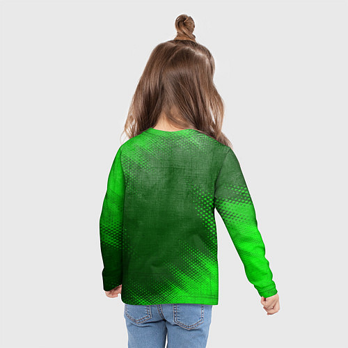 Детский лонгслив Tesla - green gradient / 3D-принт – фото 6