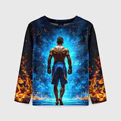 Лонгслив детский Кикбоксер в огне, цвет: 3D-принт