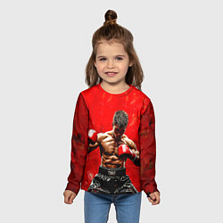 Лонгслив детский Кикбоксер в красном, цвет: 3D-принт — фото 2