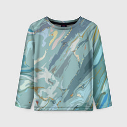 Лонгслив детский Холодный голубой абстракция, цвет: 3D-принт