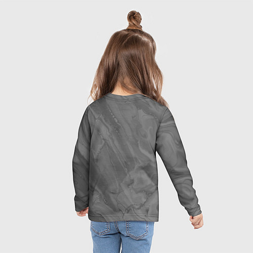 Детский лонгслив Серая текстура каменная мрамор / 3D-принт – фото 6