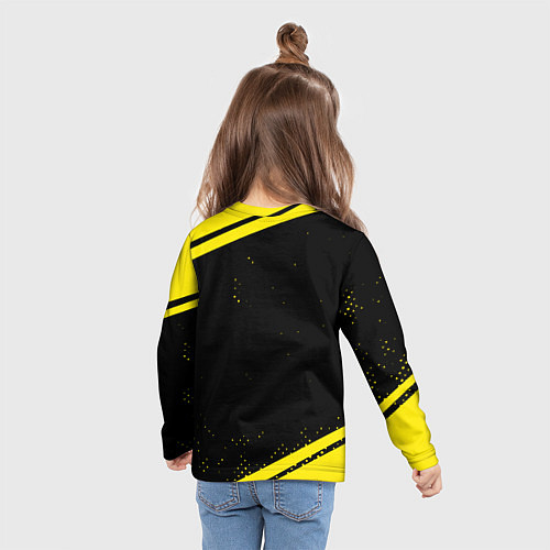 Детский лонгслив Borussia полосы / 3D-принт – фото 6