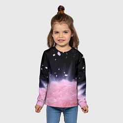 Лонгслив детский Розовая текстура с лепестками, цвет: 3D-принт — фото 2
