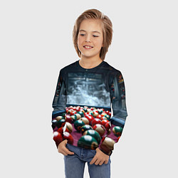Лонгслив детский Бильярдные шары в дыму, цвет: 3D-принт — фото 2