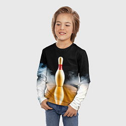 Лонгслив детский Кегля в белом дыму, цвет: 3D-принт — фото 2