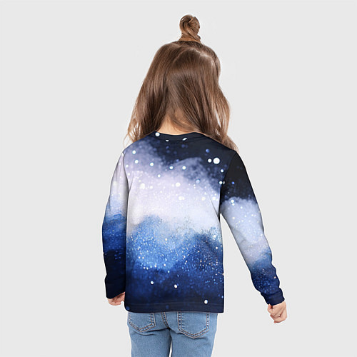 Детский лонгслив Inzoi логотип с белой кошечкой / 3D-принт – фото 6