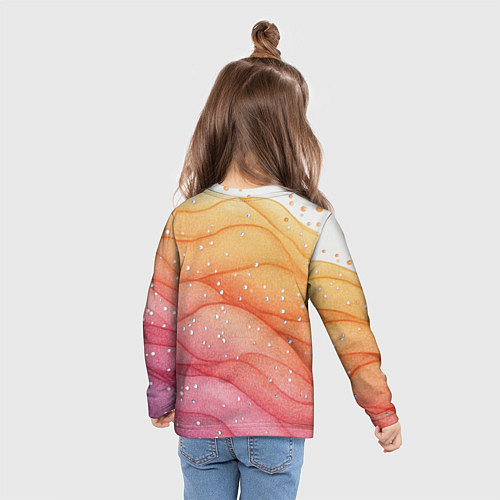 Детский лонгслив Inzoi кошечка на блестящем фоне / 3D-принт – фото 6